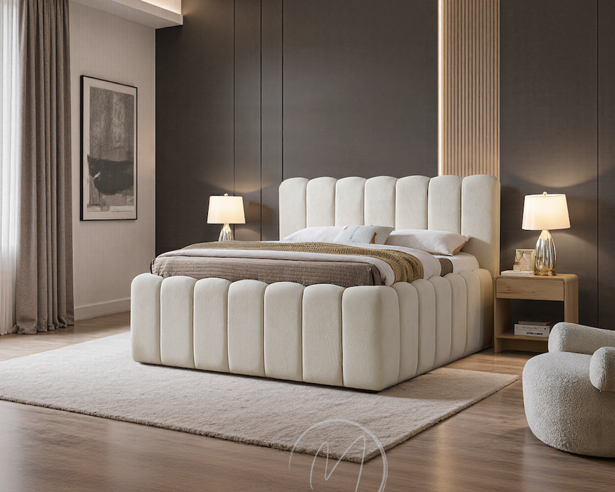 Cloudy Bett, 180x200cm, Teddystoff Beige