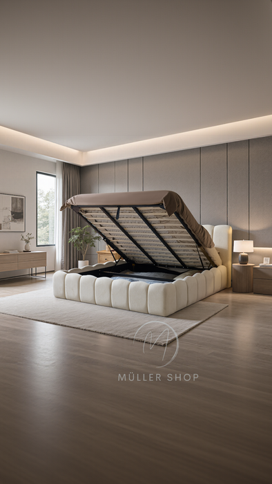 Cloud Bett, 180x200cm, Teddystoff Beige