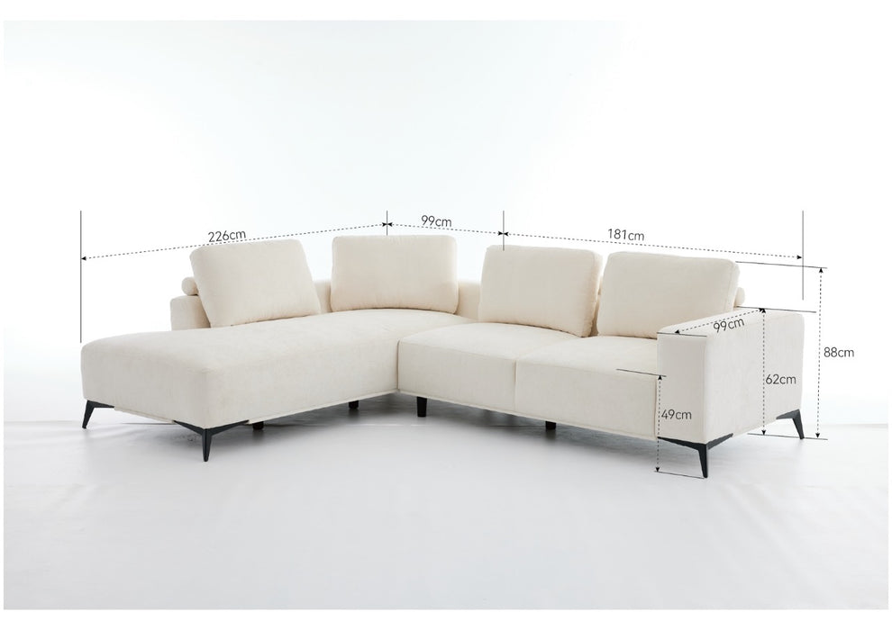 Eckcouch Toronto, 226x280 cm, Beige