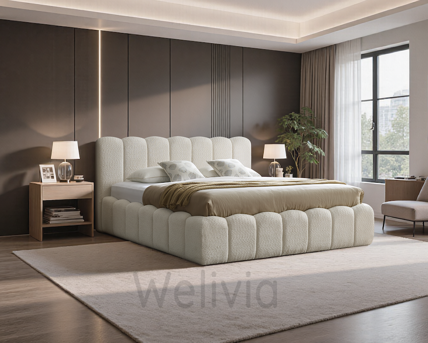 Cloud Bett, 160x200cm, Boucle Creme