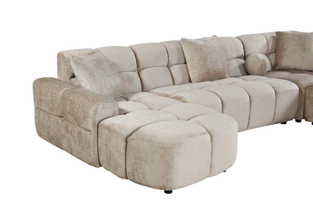 Bubble U-Sofa Taupe, 170x340x244 cm, Chenille Teddy