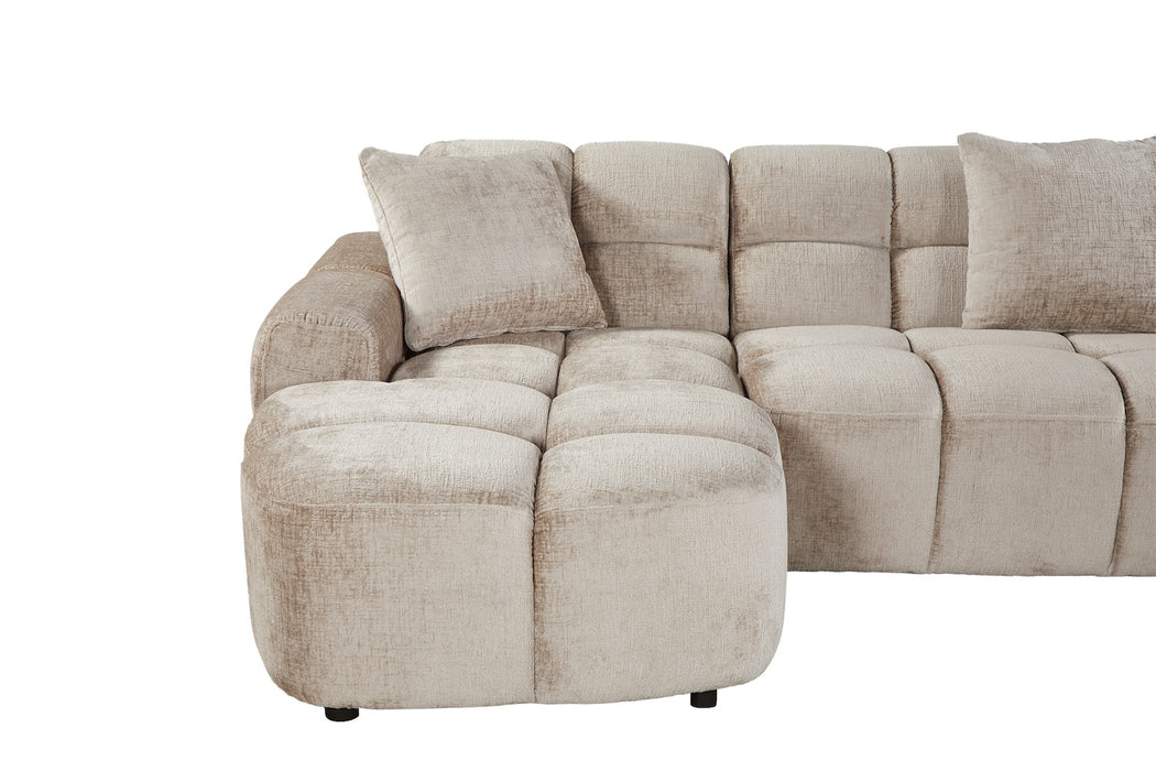 Bubble U-Sofa Taupe, 170x340x244 cm, Chenille Teddy
