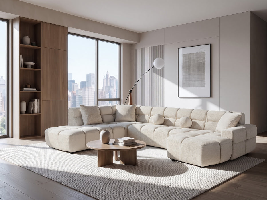 Bubble U-Sofa Beige, 170x340x240 cm, Chenille Teddy