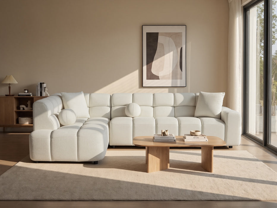Bubble Sofa Elfenbein, 300x210 cm, Chenille Teddy