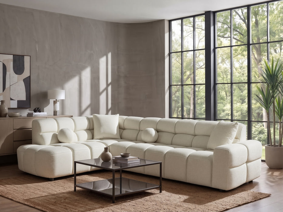 Bubble Sofa Elfenbein, 300x210 cm, Chenille Teddy