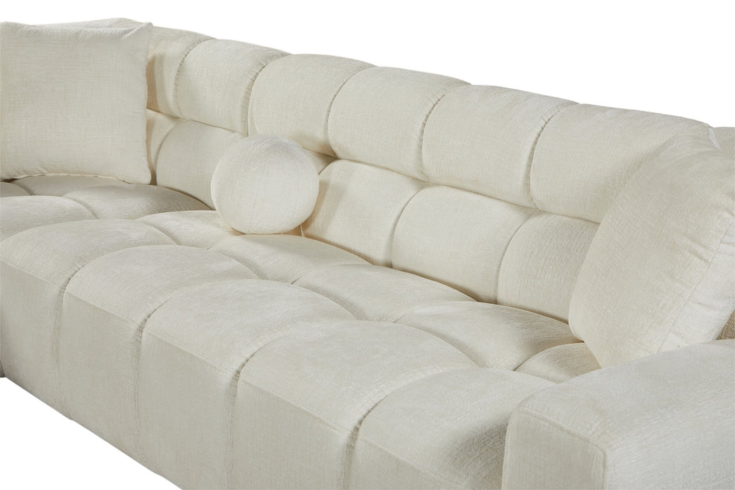 Bubble Sofa Elfenbein, 300x210 cm, Chenille Teddy