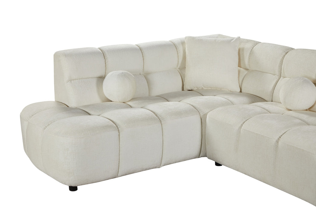 Bubble Sofa Elfenbein, 300x210 cm, Chenille Teddy