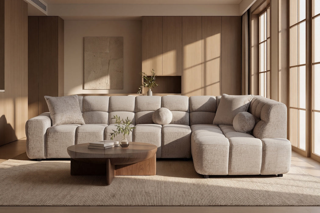 Bubble Sofa Taupe, 300x210 cm, Chenille Teddy