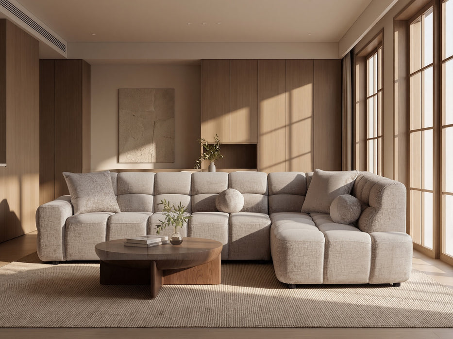 Bubble Sofa Taupe, 300x210 cm, Chenille Teddy