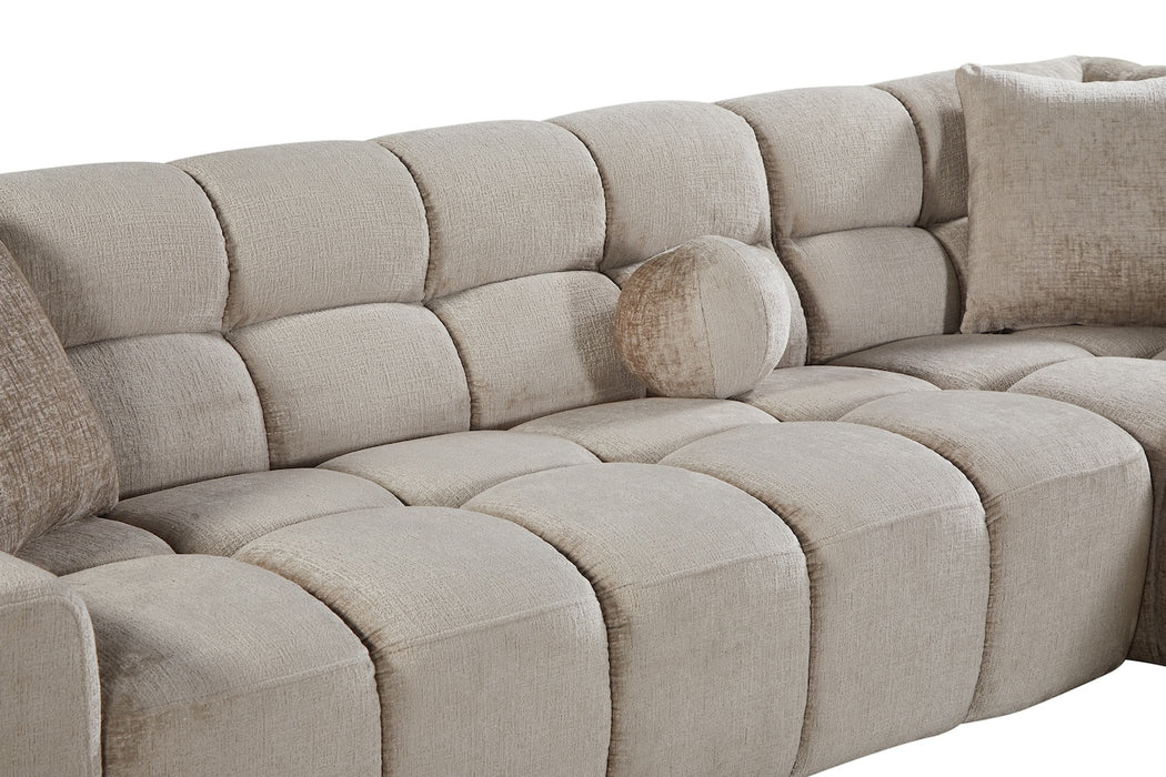 Bubble Sofa Taupe, 300x210 cm, Chenille Teddy