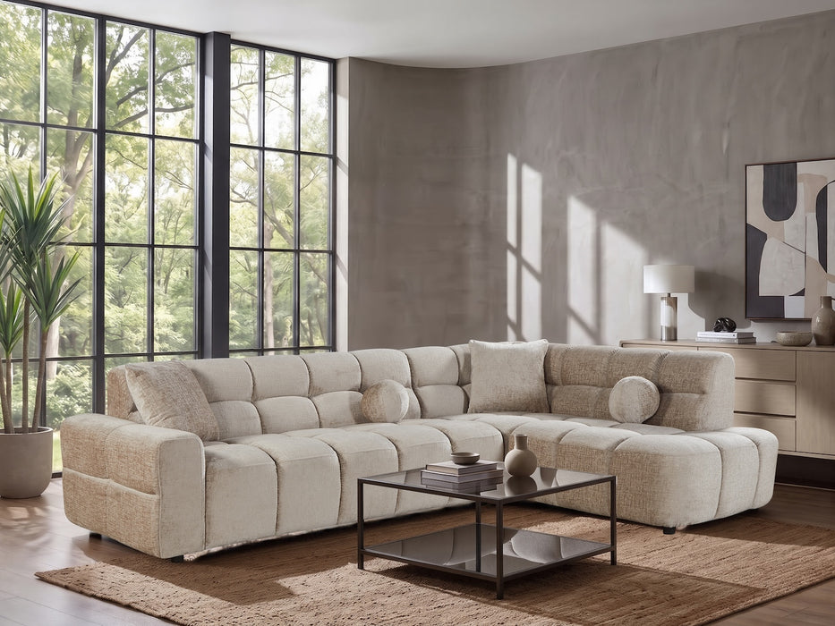 Bubble Sofa Taupe, 300x210 cm, Chenille Teddy