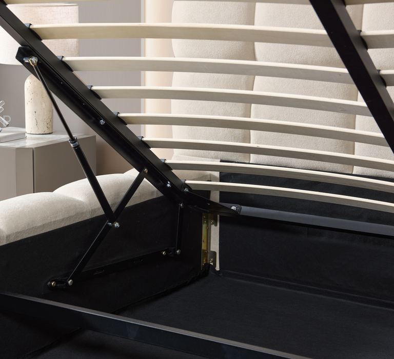 Bubble Bett, 160x200cm, Teddystoff in Beige oder Grau