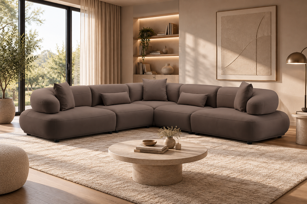 Smyrna Sofa Taupe, 300x300 cm