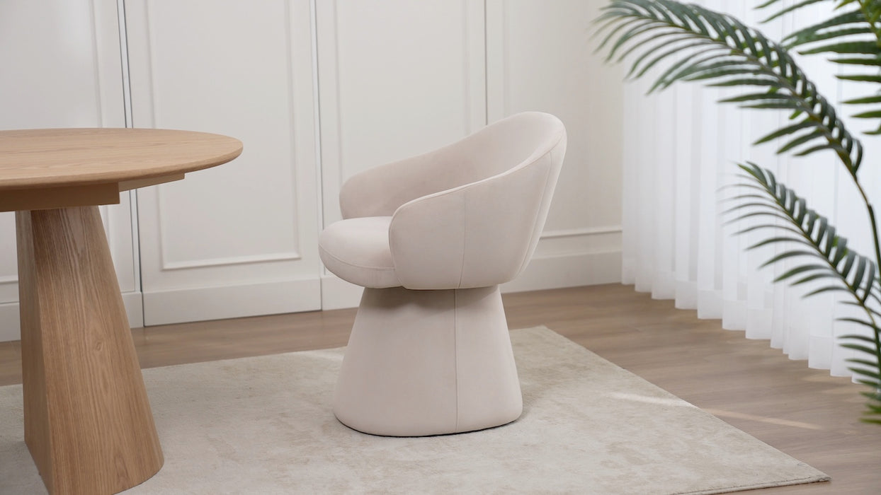 2er Set, Luna Stuhl, Samtstoff, beige