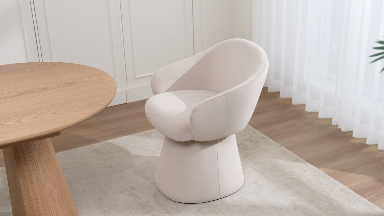 2er Set, Luna Stuhl, Samtstoff, beige