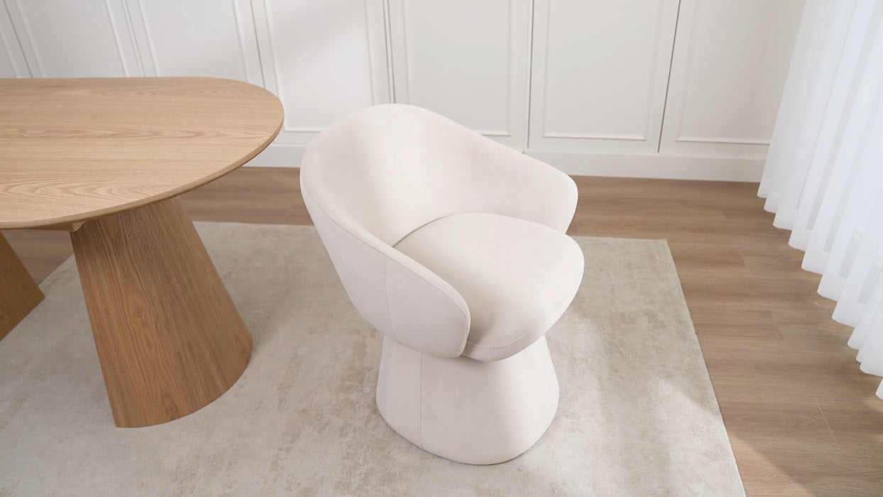 2er Set, Luna Stuhl, Samtstoff, beige