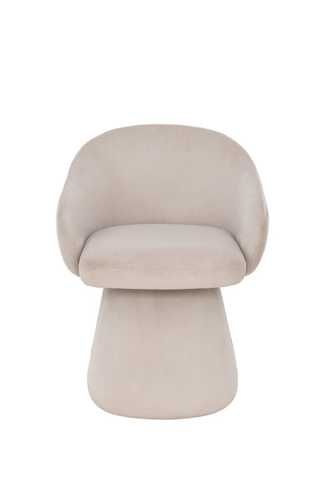 2er Set, Luna Stuhl, Samtstoff, beige