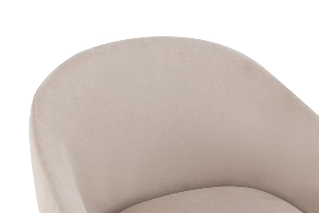 2er Set, Luna Stuhl, Samtstoff, beige