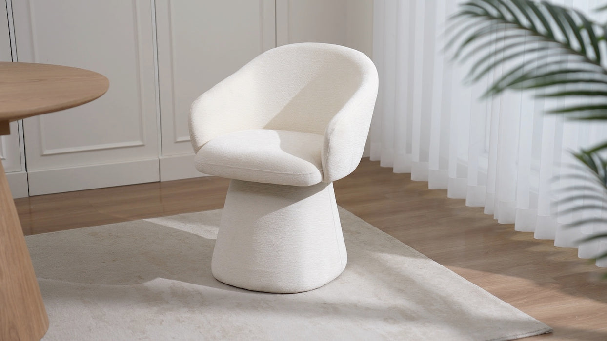 2er Set, Luna Stuhl, Chenille Stoff, beige