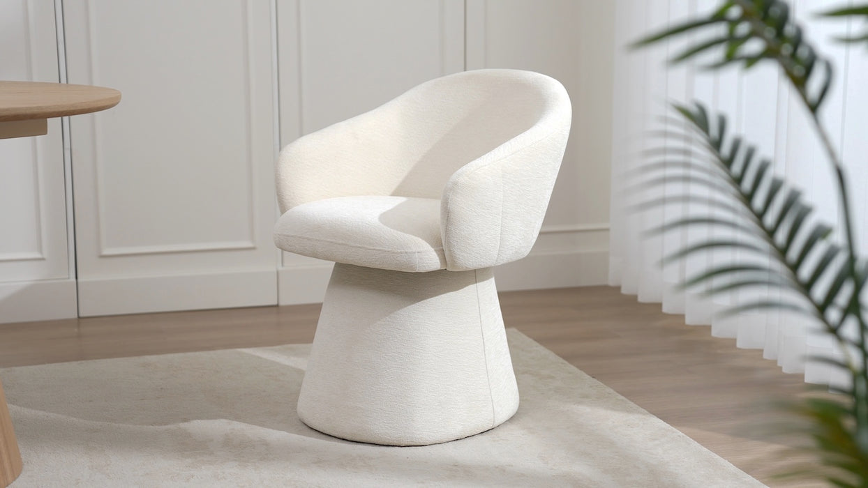 2er Set, Luna Stuhl, Chenille Stoff, beige