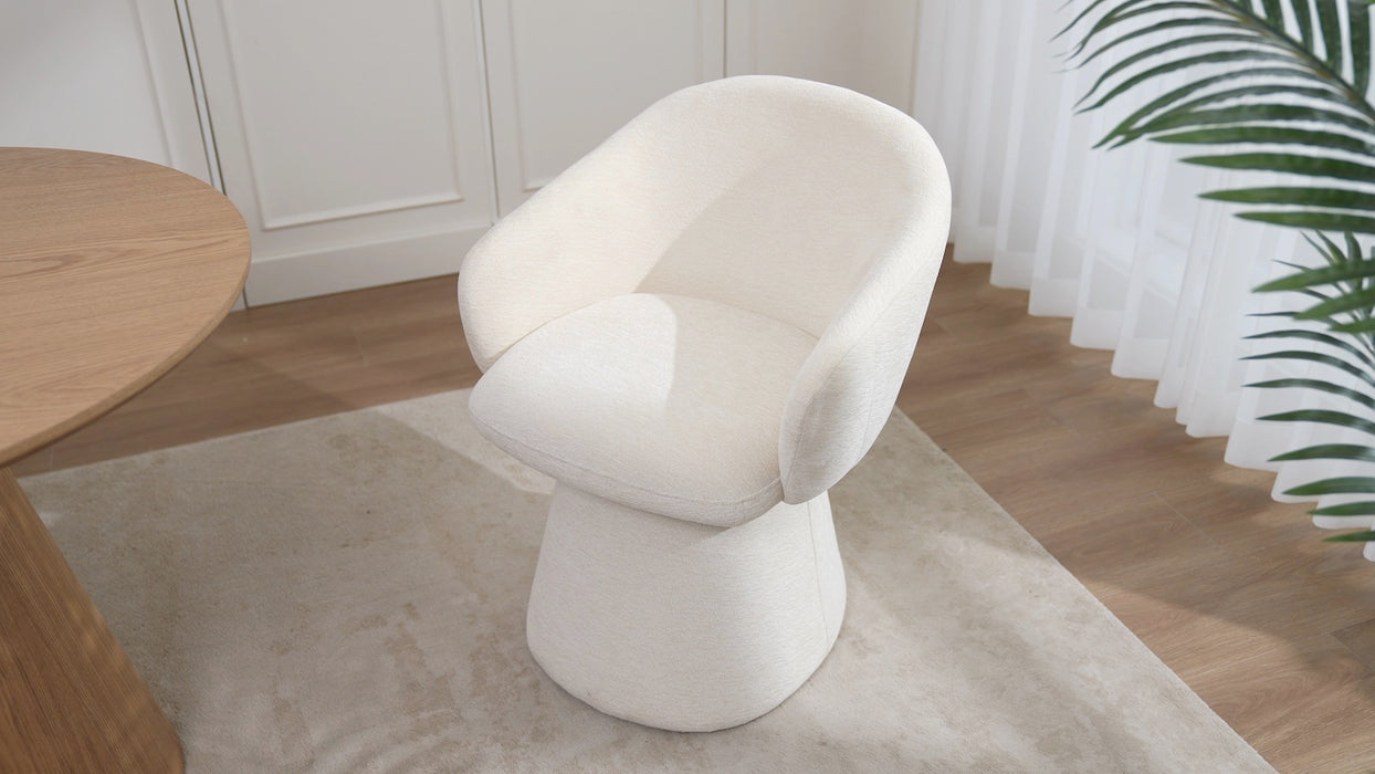 2er Set, Luna Stuhl, Chenille Stoff, beige