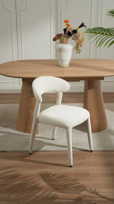 2er Set, Aurelia Stuhl, Chenille Stoff, beige