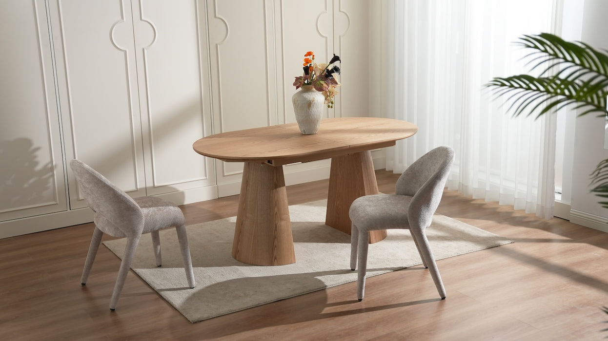 2er Set, Bolan Stuhl, Teddystoff, Taupe