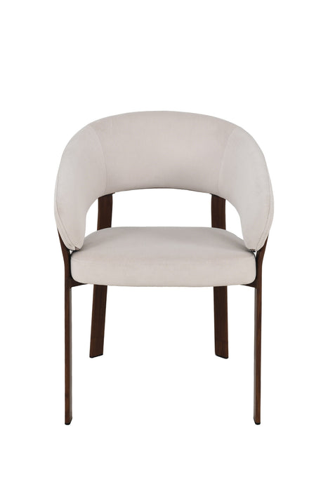 2er Set, Chloe Stuhl, Samtstoff, Wallnussholz Optik