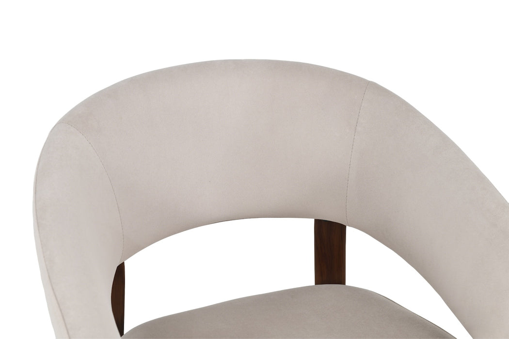 2er Set, Chloe Stuhl, Samtstoff, Wallnussholz Optik