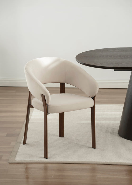 2er Set, Chloe Stuhl, Samtstoff, Wallnussholz Optik