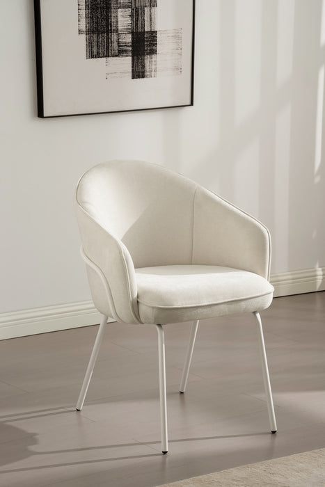 2er Set, Babylon Esszimmerstuhl, creme matt
