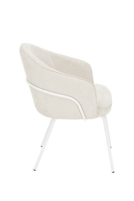 2er Set, Babylon Esszimmerstuhl, creme matt
