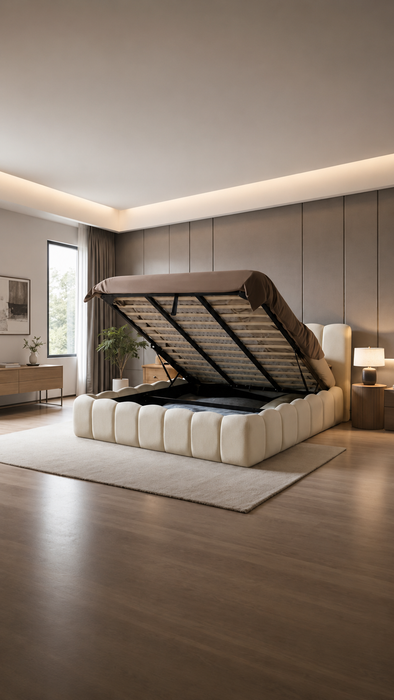 Cloud Bett, 160x200cm, Teddystoff Beige