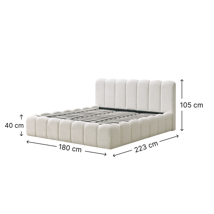 Cloud Bett, 160x200cm, Boucle Creme
