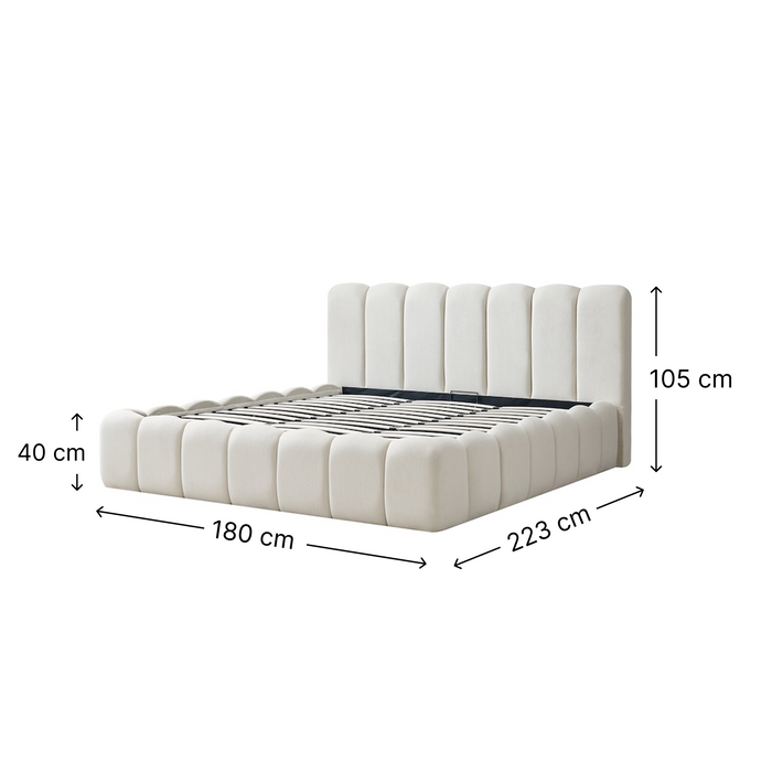 Cloud Bett, 160x200cm, Teddystoff Beige