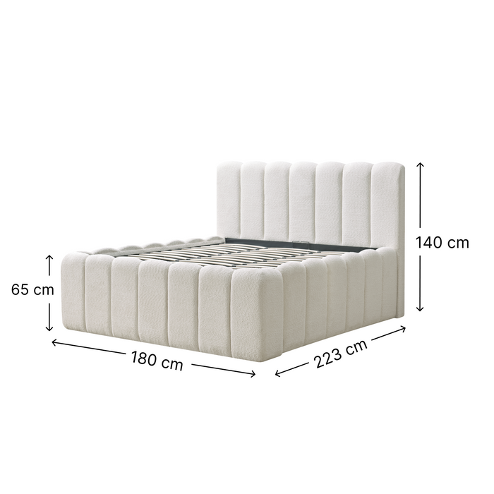 Cloudy Bett, 160x200cm, Boucle Creme