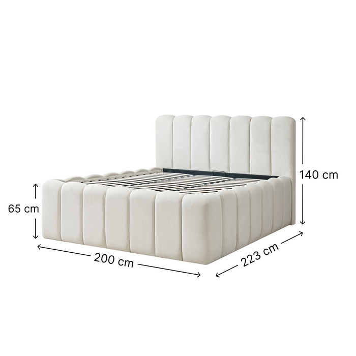 Cloudy Bett, 180x200cm, Teddystoff Beige