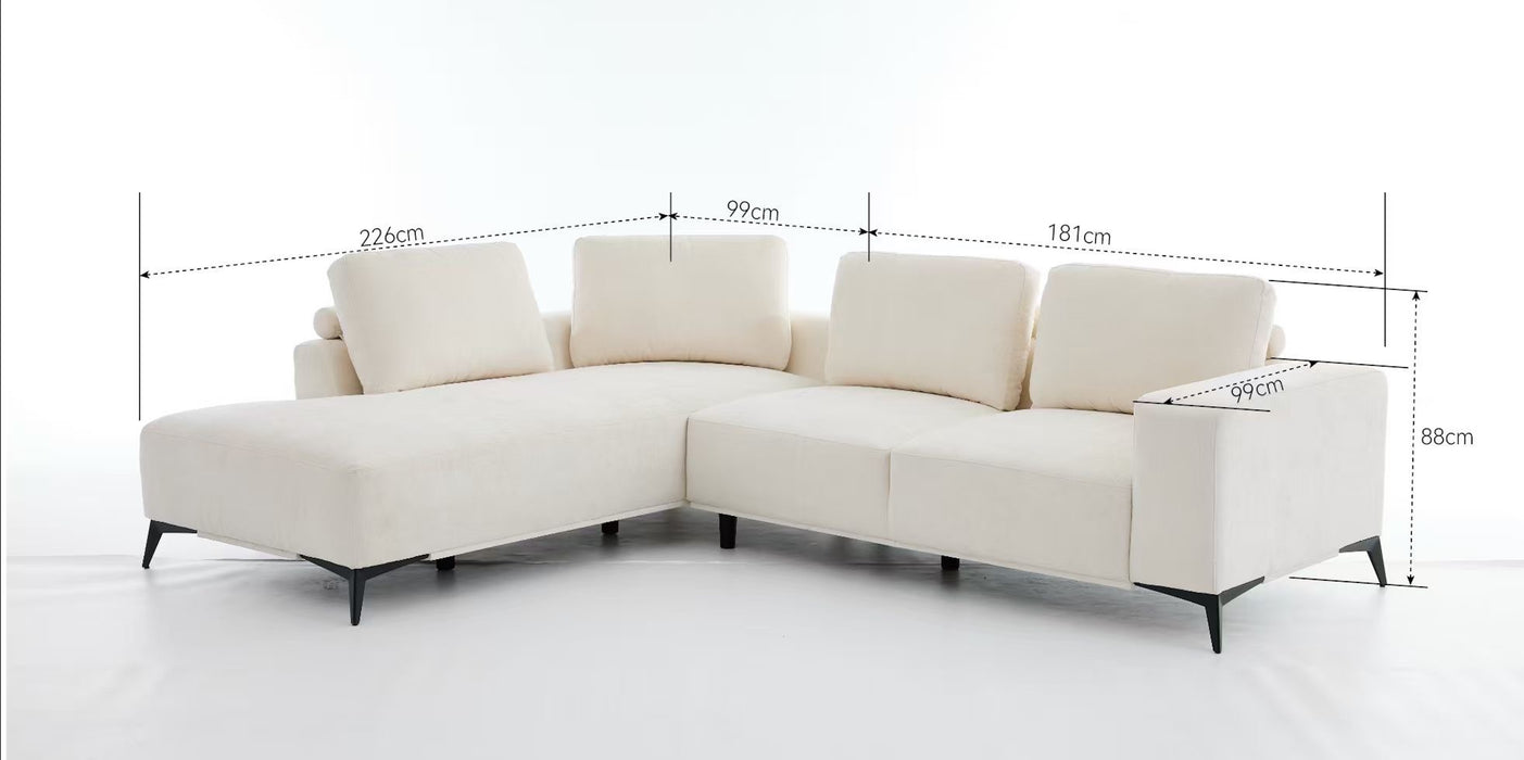Eckcouch Toronto, 226x280 cm, Beige