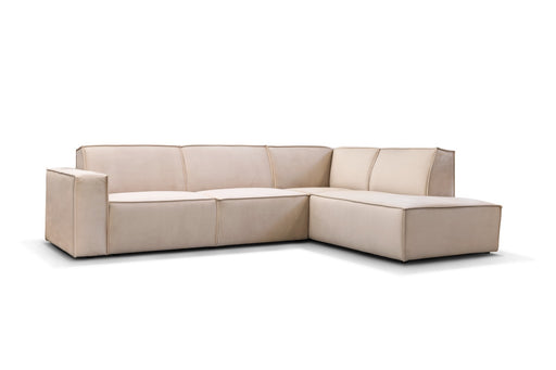 Ecksofa in beige Model Granada Espada aus  diagonaler Perspektive