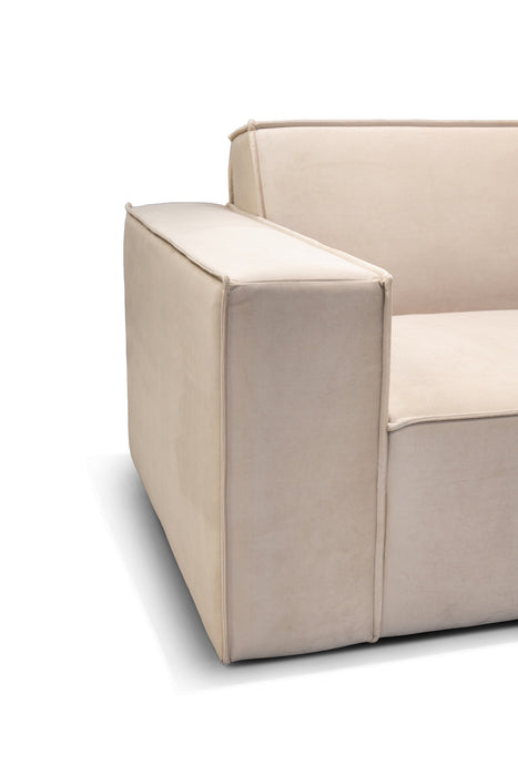Ecksofa in beige Model Granada Espada Armlehne Nahaufnahme