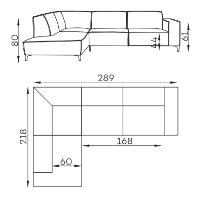 Ecksofa Granada Model Alhambra Set 2 Maße