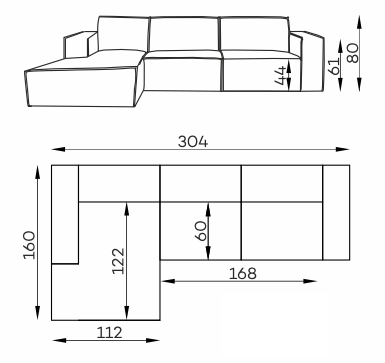 Ecksofa Granada Espada Set 3 Maße
