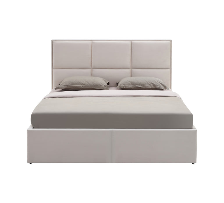 Manhattan Bett in beige in Vorderansicht