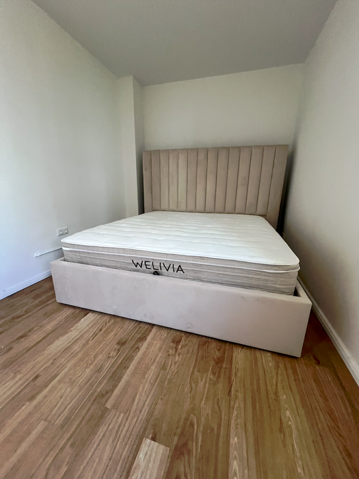 Marbella Bett mit Bettkasten, Beige, 180x200cm