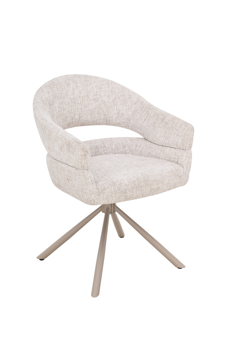 2er Set Nemo Stuhl, Webstoff, Beine beige