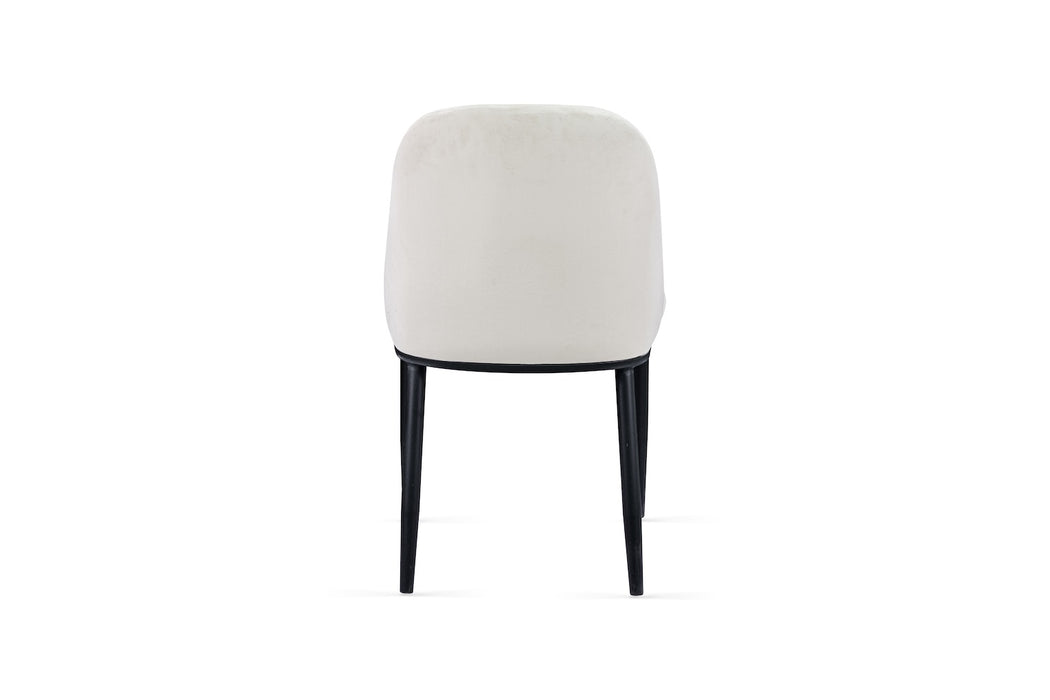 Polsterstuhl Lemon in der Farbe beige mit schwarzen Beinen Ansicht von hinten
