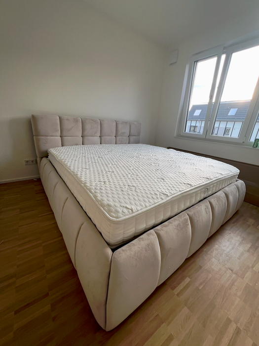 Venedig Bett mit Bettkasten, Samtstoff, 160x200cm oder 180x200cm