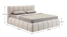 Venedig Bett mit Bettkasten in beige Samtstoff inkl. Maße klein