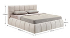 Venedig Bett mit Bettkasten in beige Samtstoff inkl. Maße groß