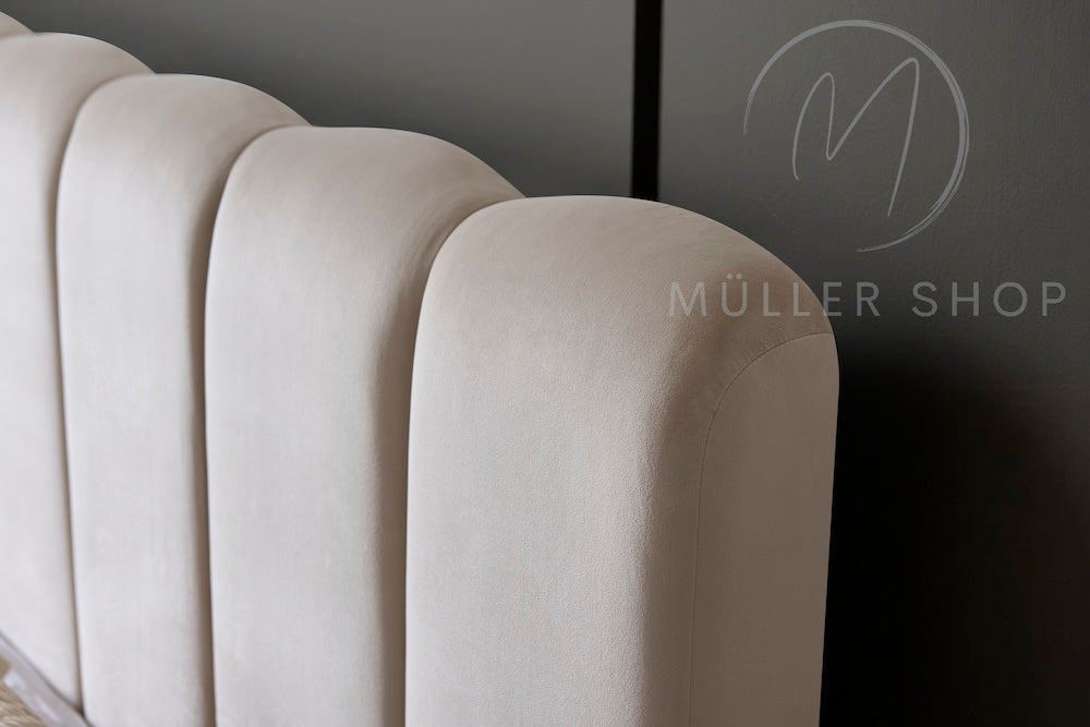 Cloud Bett, 160x200cm, Samt Beige